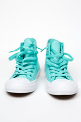 vintage shoes on white background