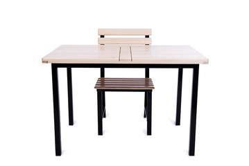 Table furniture isolated on the white