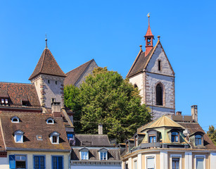 Buildings in the old town of the city of Basel, Switzerland