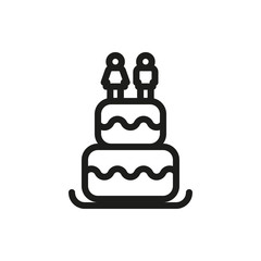 wedding cake on white background