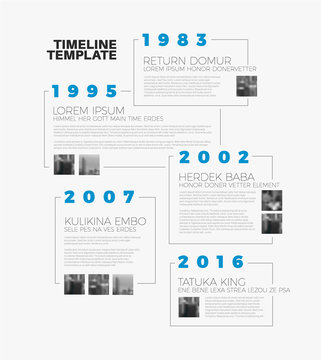 Vector Infographic typography timeline report template