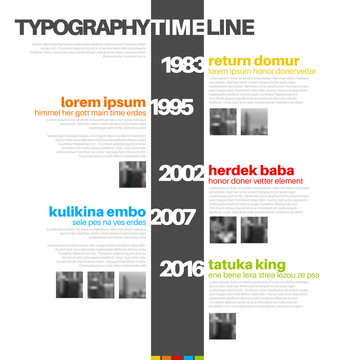 Vector Infographic typography timeline report template