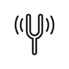 Camertone tuning fork icon on white background