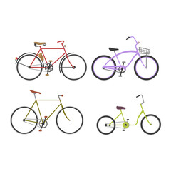 Vintage bicycle flat vector illustration.