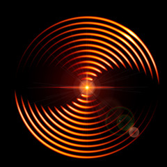 Abstract background with a fiery  DJ mix cover with music wavefo
