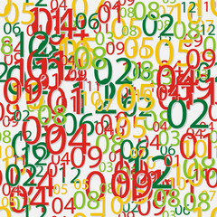 Seamless pattern made from  colorful numbers.