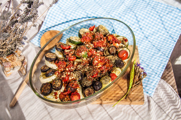 Baked ratatouille with vegetables