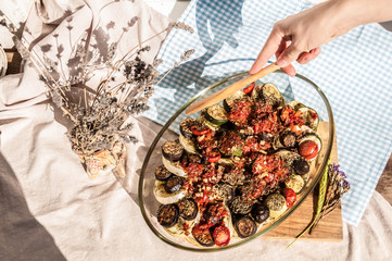 Baked ratatouille with vegetables