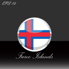 Obraz premium England flag isolated on black background. Faroese flag button in chrome ring. Faroe islands sport competition participant. Web button, language sign, print graphic element. Clip art illustration