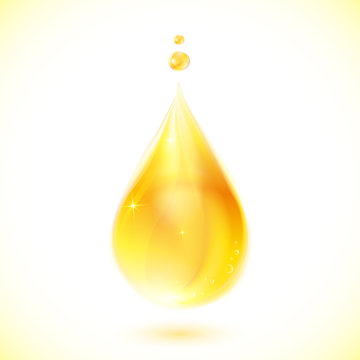 Vector Realistic Yellow Oil Drop