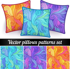 Vector abstract curls pillows patterns