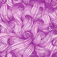 Purple doodle abstract vector seamless pattern