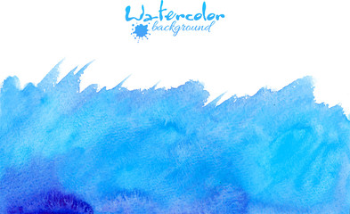 Fototapeta premium Blue watercolor vector background