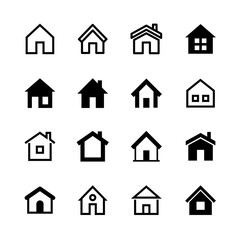 Home icons set, Homepage - website or real estate symbol, vector illustration