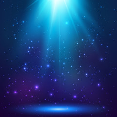 Blue magic light, vector background