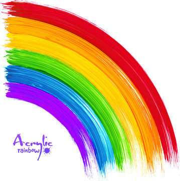 Acrylic painted rainbow, vector image