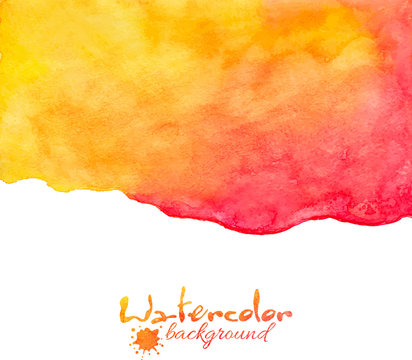 Orange and red watercolor vector background