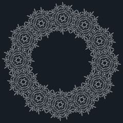 Elegant ornate floral design templates. Lineart vector frames and monograms illustration.