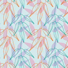 Background with leaves. Vector pattern.
