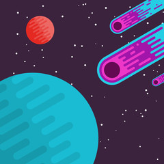 meteors in space background