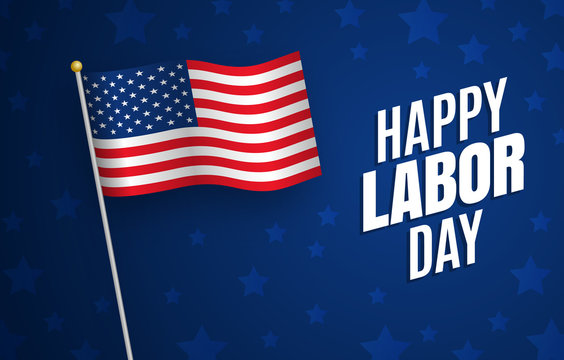 Labor day graphics, USA flag, Holiday in United States celebrated on first monday in September, vector illustration