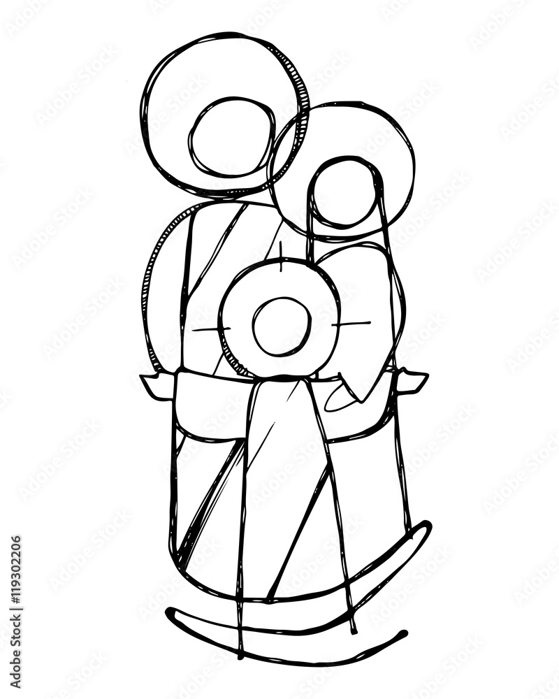 Sticker sacred family of jesus