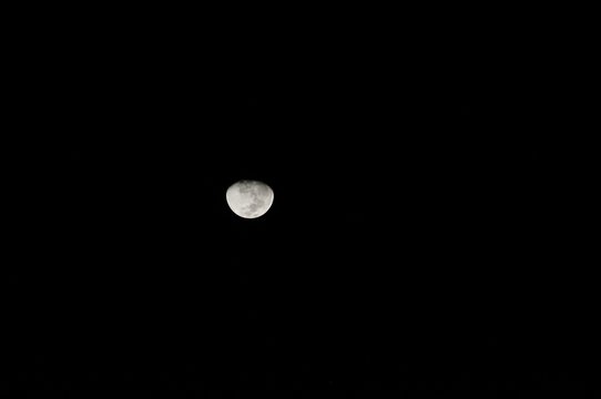 Moon on open sky