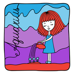 Zodiac signs Aquarius.