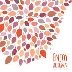 Colorful autumn leaves and text.