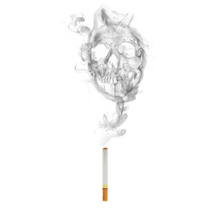 cigarette with skull smoke effect
