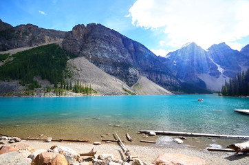 Fototapeta na wymiar Moraine lake in Banff National Park, Alberta, Canada