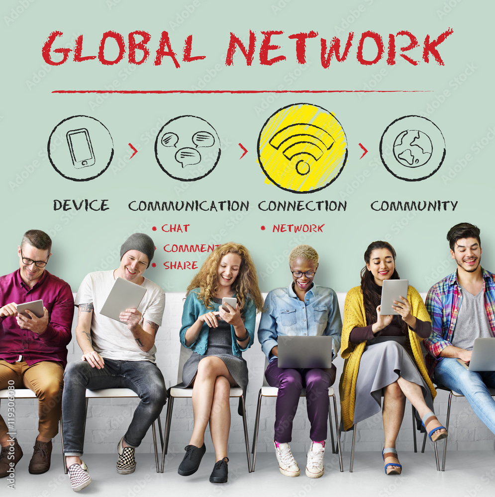 Poster internet multimedia technology networking concept