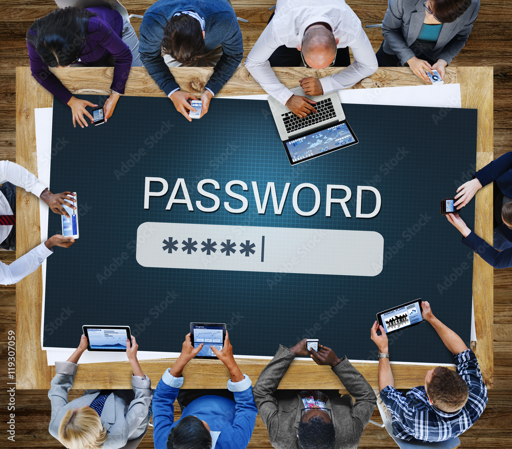 Aufkleber password access firewall internet log-in private concept