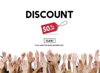 Discount Half Price Marketing Promotion Consumer Concept