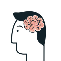 head human profile think icon