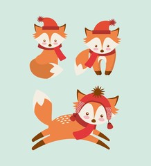 cute animal merry christmas isolated icon