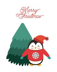 cute animal merry christmas isolated icon