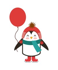 cute animal merry christmas isolated icon