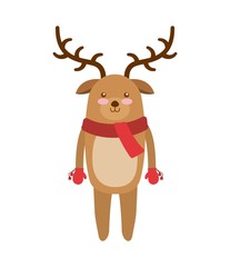 cute animal merry christmas isolated icon