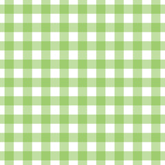 Seamless gingham pattern in lime green check. Tablecloth, placemat, picnic napkin print.