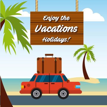 enjoy vacations travel isolated icon