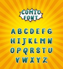 comic font alphabet pop art