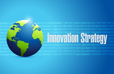 Innovation Strategy binary globe sign concept