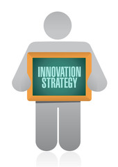 Innovation Strategy holding isolated sign concept