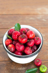 Organic Brazilian Acerola Fruit small cherry.
