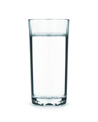 a tall glass full of water isolated on white background