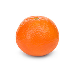 Ripe mandarin isolated on white background