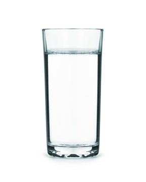 a tall glass full of water isolated on white background