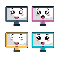 monitor computer character icon