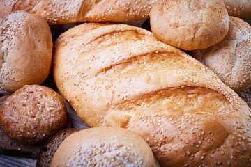 Delicious bread closeup